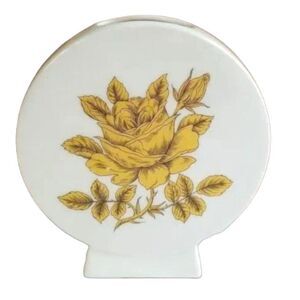 Vintage Gerold Porzellan Ceramic White Gold Rose Flower Bud Vase